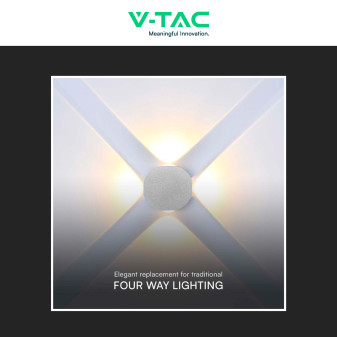 V-Tac VT-2544 Applique LED 4W COB IP54 con 4 Fasci Luminosi
