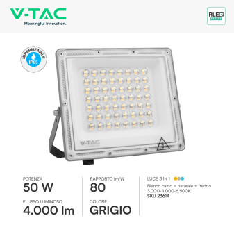 V-Tac VT-44050CCT Faro LED 50W SMD IP65 Led Sostituibili