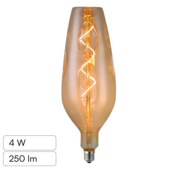 V-Tac VT-2272 Lampadina LED E27 4W B125 Filament Spiral