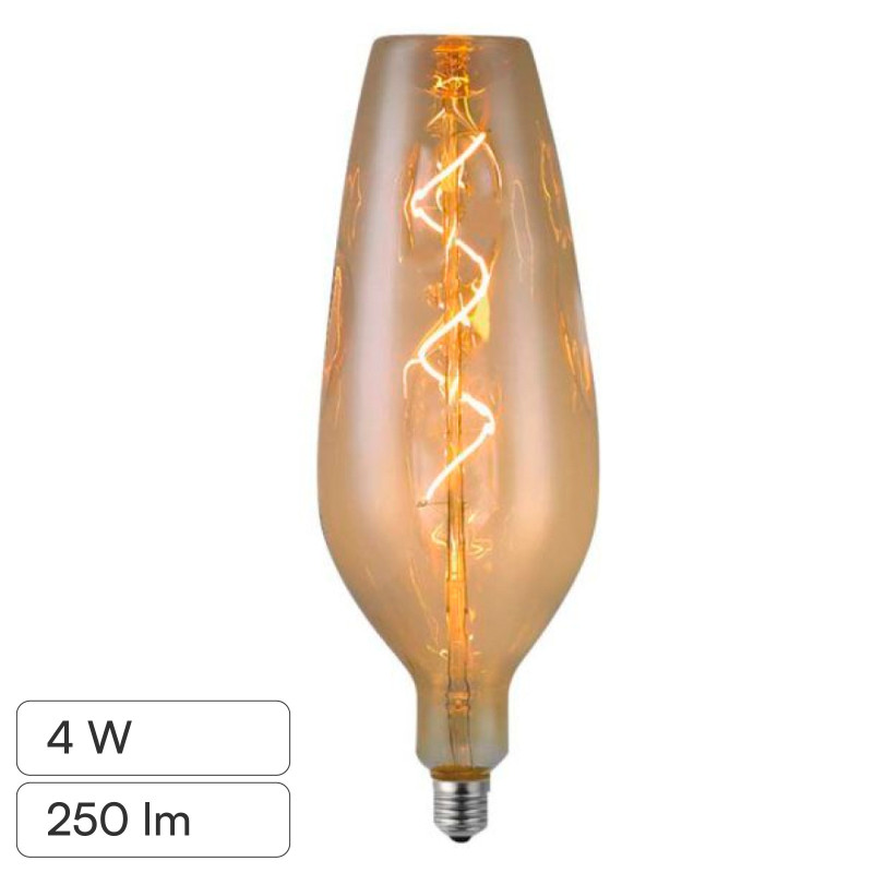 V-Tac VT-2272 Lampadina LED E27 4W B125 Filament Spiral