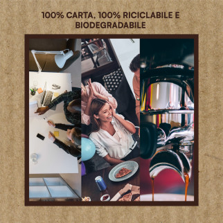 50 Bicchieri in 100% Carta Biodegradabile Bianco da 200ml