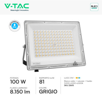V-Tac VT-44100CCT Faro LED 100W SMD IP65 Led Sostituibili