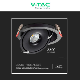V-Tac Faretto LED COB 28W Incasso Rotondo Orientabile CCT
