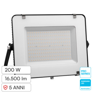 VT-200 Faro LED SMD 200W IP65 Chip Samsung Nero V-Tac