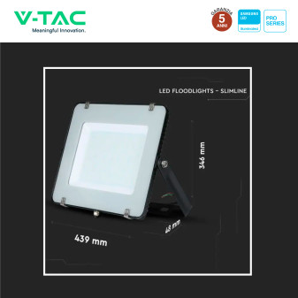 VT-200 Faro LED SMD 200W IP65 Chip Samsung Nero V-Tac
