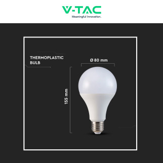 V-Tac Lampadina LED E27 20W Goccia A80 SMD Opaca
