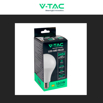 V-Tac Lampadina LED E27 20W Goccia A80 SMD Opaca