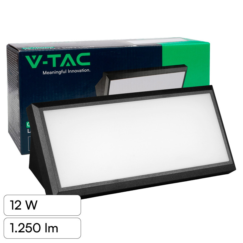 VT-8054 Lampada LED da Muro 12W SMD IP65 Colore Nero V-Tac