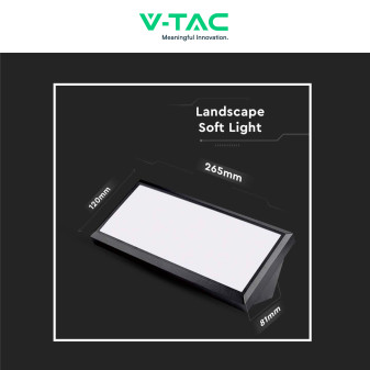 VT-8054 Lampada LED da Muro 12W SMD IP65 Colore Nero V-Tac