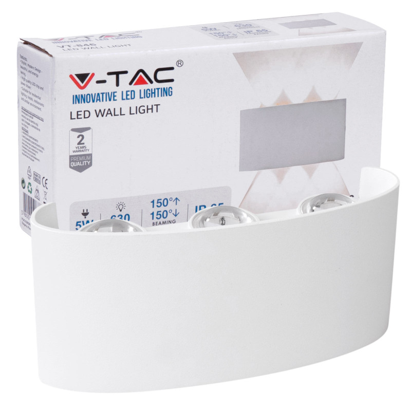 VT-846 Lampada LED da Muro 5W Wall Light Bianca 6 LED SMD IP65 V-Tac