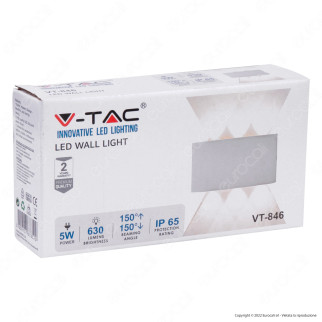VT-846 Lampada LED da Muro 5W Wall Light Bianca 6 LED SMD IP65 V-Tac
