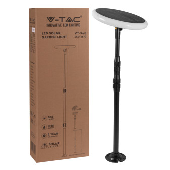 VT-948 LED Solar Garden Light 8W IP65 con Sensore Crepuscolare V-Tac