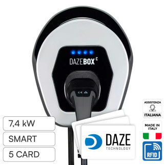 Wallbox 7,4kW Monofase IP55 con Cavo Tipo 2 Bluetooth Wi-Fi Daze
