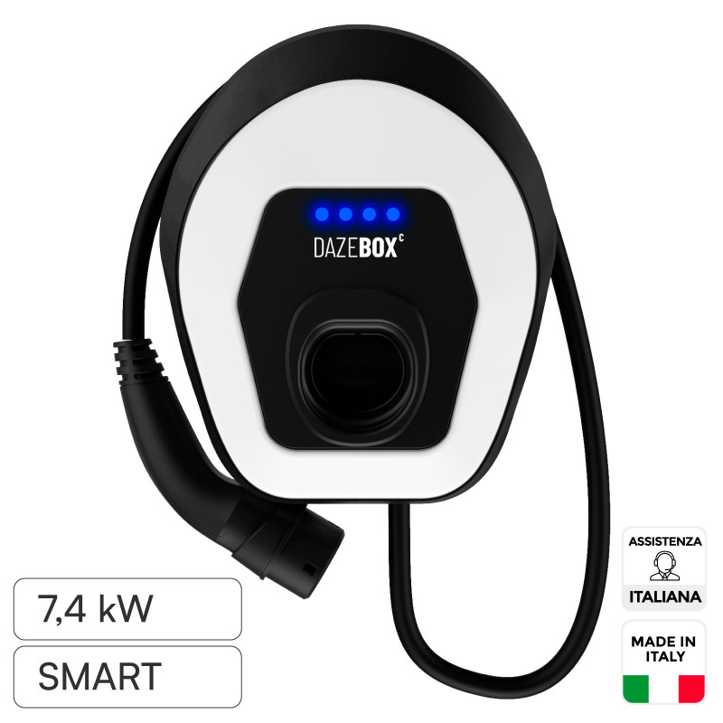 Wall Box Daze 7,4kW Monofase Dazebox Home C con Cavo Tipo 2