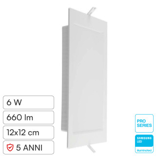 V-TAC PRO VT-61006 Mini Pannello LED Quadrato 6W SMD da Incasso