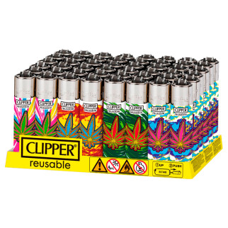 Clipper Large Accendino a Pietrina Leaf Explosion 48 Accendini