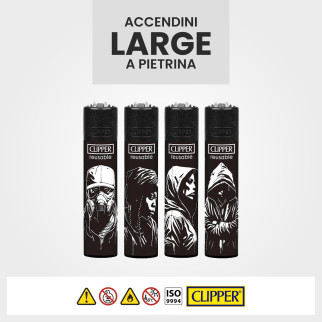 Clipper Large Accendino a Pietrina Stencil Style 48 Accendini