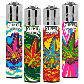 Clipper Large Accendino a Pietrina Leaf Explosion 4 Accendini