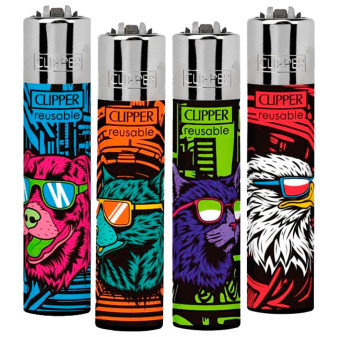 Clipper Large Accendino a Pietrina Cool Animals 4 Accendini
