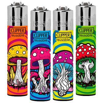 Clipper Large Accendino a Pietrina Magic Mushrooms 4 Accendini