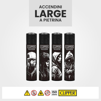 Clipper Large Accendino a Pietrina Stencil Style 4 Accendini