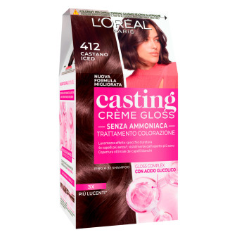 Tinta Capelli 412 Castano Iced L'Oréal Casting Crème Gloss