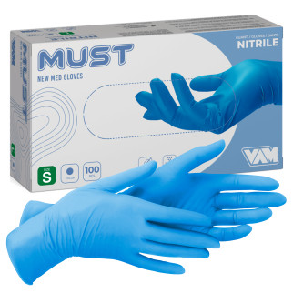 New Med Gloves Guanti Monouso Blu in Nitrile senza Talco
