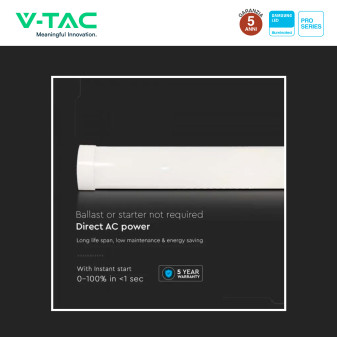Tubo LED Prismatico Plafoniera 40W 120cm VT-8-40 V-Tac Pro
