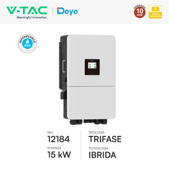 V-Tac Inverter Trifase Ibrido On-Grid / Off-Grid 15kW IP65