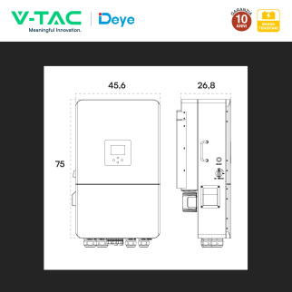 V-Tac Inverter Trifase Ibrido On-Grid / Off-Grid 15kW IP65