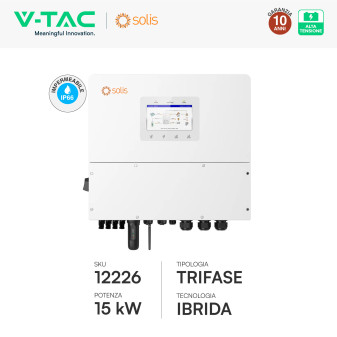 V-Tac Inverter Trifase Ibrido On-Grid / Off-Grid 15kW CEI 0-21 0-16