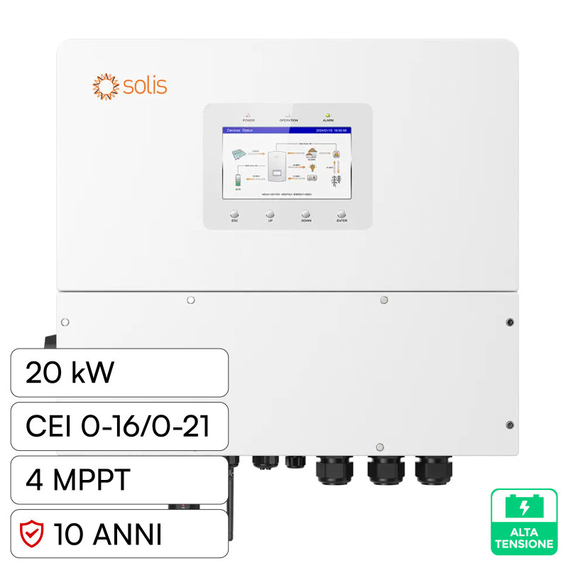 V-Tac Inverter Trifase Ibrido On/Off-Grid 20kW CEI 0-21 0-16