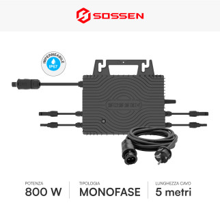 Sossen Microinverter Monofase On-Grid 800W IP67 da Balcone CEI 0-21