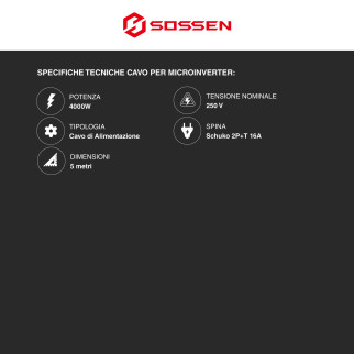 Sossen Microinverter Monofase On-Grid 800W IP67 da Balcone CEI 0-21