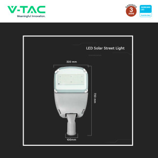 VT-ST303 Lampada Stradale LED con Pannello Solare IP65 V-Tac