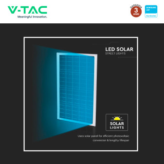 VT-ST303 Lampada Stradale LED con Pannello Solare IP65 V-Tac