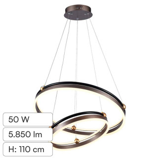 V-Tac VT-7578 Lampadario LED a Sospensione 50W SMD Colore Caffè