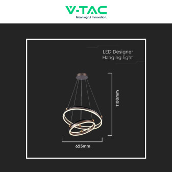 V-Tac VT-7578 Lampadario LED a Sospensione 50W SMD Colore Caffè