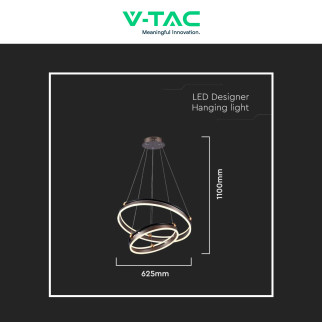V-Tac VT-7578 Lampadario LED a Sospensione 50W SMD Colore Caffè