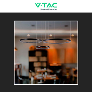 V-Tac VT-7824 Lampadario LED a Sospensione 57W SMD Colore Nero
