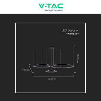 V-Tac VT-7824 Lampadario LED a Sospensione 57W SMD Colore Nero