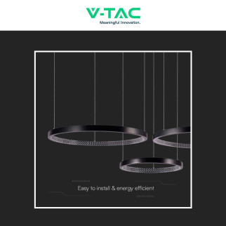 V-Tac VT-7824 Lampadario LED a Sospensione 57W SMD Colore Nero