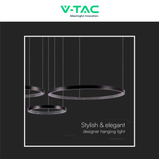 V-Tac VT-7824 Lampadario LED a Sospensione 57W SMD Colore Nero