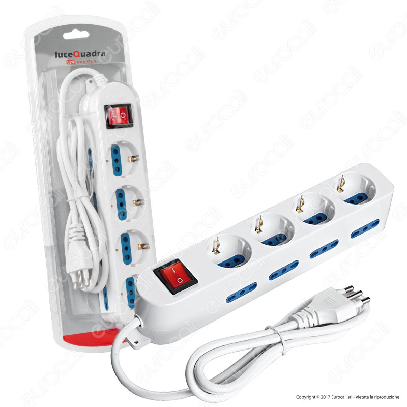 CFG Multipresa 12 Posti Colore Bianco con Interruttore
