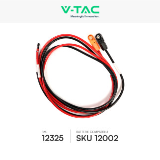 V-Tac Cavi da 2 Metri Sezione 10mm2 Collegamento Batteria a Inverter