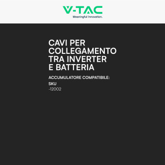 V-Tac Cavi da 2 Metri Sezione 10mm2 Collegamento Batteria a Inverter