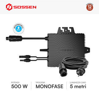 Sossen Microinverter Monofase On-Grid 500W IP67 da Balcone CEI 0-21