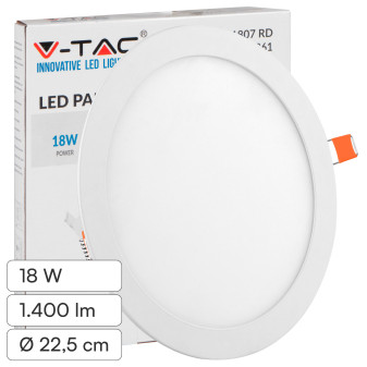 VT-1807-RD Mini Pannello LED Rotondo 18W da Incasso V-Tac