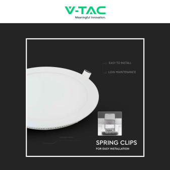 VT-1807-RD Mini Pannello LED Rotondo 18W da Incasso V-Tac