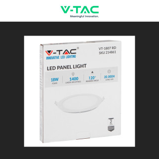 VT-1807-RD Mini Pannello LED Rotondo 18W da Incasso V-Tac
